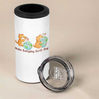 Make Everyday Earth Day 4 in 1 Can Cooler Tumbler Cute Cat Healing Planet Earth