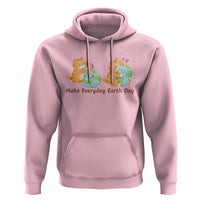 Make Everyday Earth Day Hoodie Cute Cat Healing Planet Earth