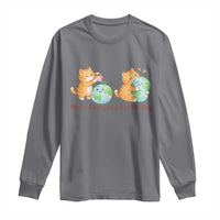 Make Everyday Earth Day Long Sleeve Shirt Cute Cat Healing Planet Earth