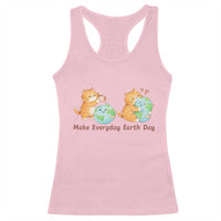Make Everyday Earth Day Racerback Tank Top Cute Cat Healing Planet Earth