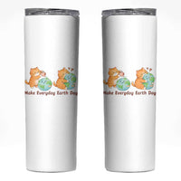 Make Everyday Earth Day Skinny Tumbler Cute Cat Healing Planet Earth