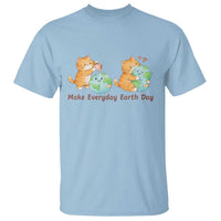 Make Everyday Earth Day T Shirt Cute Cat Healing Planet Earth