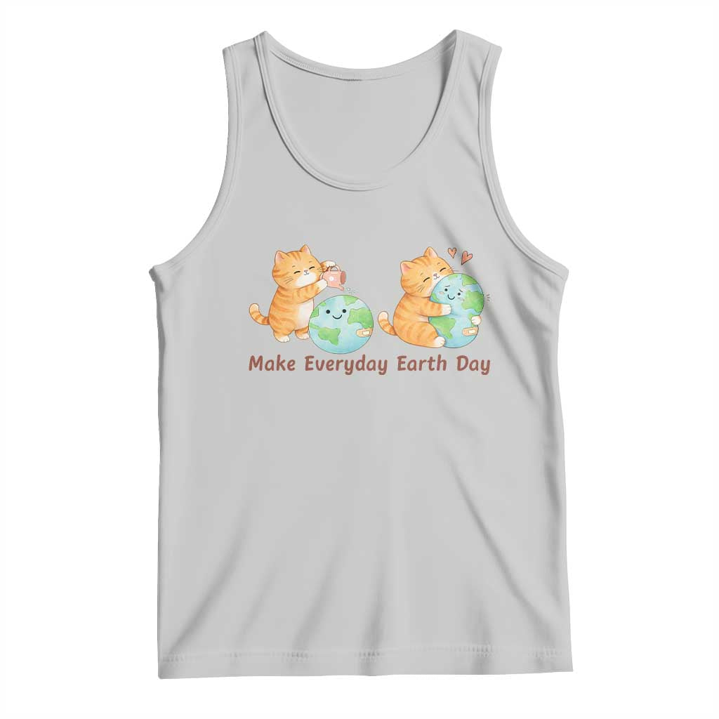 Make Everyday Earth Day Tank Top Cute Cat Healing Planet Earth