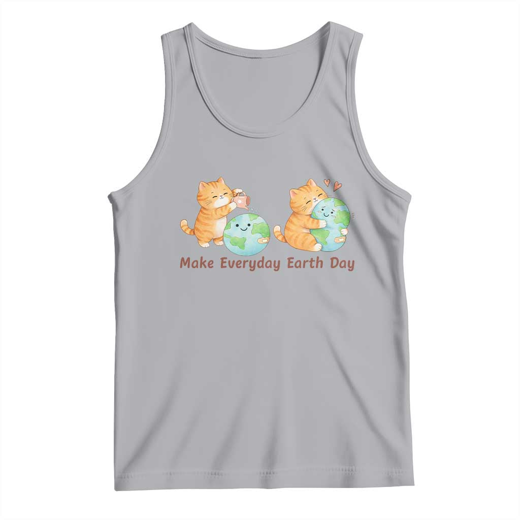 Make Everyday Earth Day Tank Top Cute Cat Healing Planet Earth