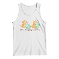 Make Everyday Earth Day Tank Top Cute Cat Healing Planet Earth