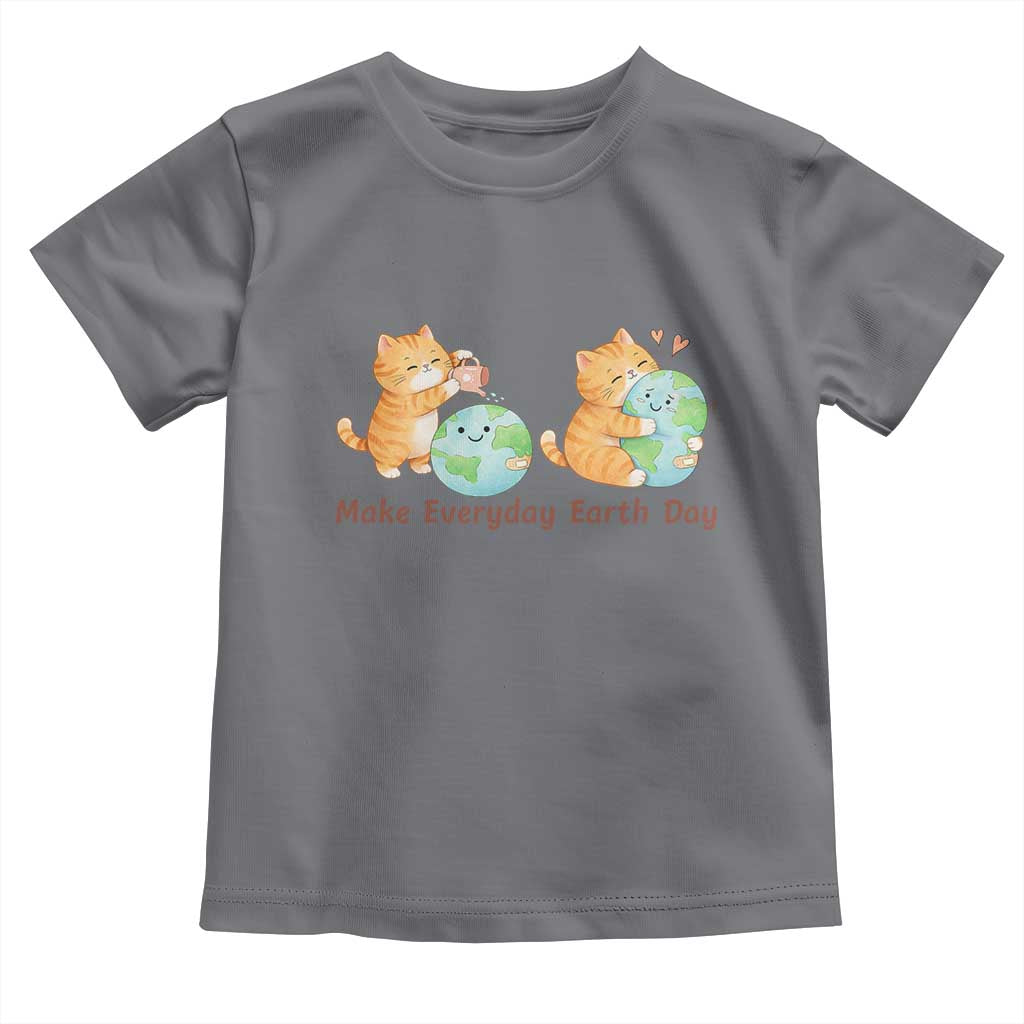 Make Everyday Earth Day Toddler T Shirt Cute Cat Healing Planet Earth
