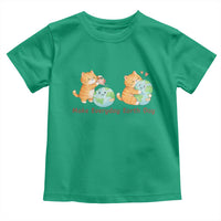 Make Everyday Earth Day Toddler T Shirt Cute Cat Healing Planet Earth