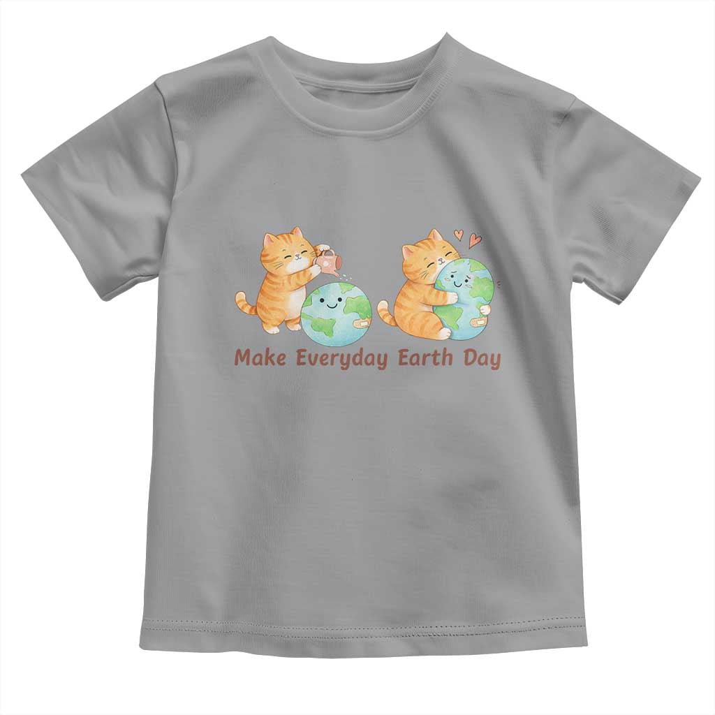 Make Everyday Earth Day Toddler T Shirt Cute Cat Healing Planet Earth