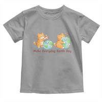 Make Everyday Earth Day Toddler T Shirt Cute Cat Healing Planet Earth