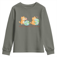 Make Everyday Earth Day Youth Sweatshirt Cute Cat Healing Planet Earth