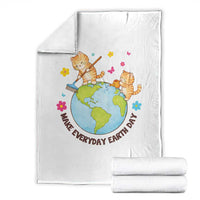 Make Everyday Earth Day Throw Blanket Funny Cat Lover Gift