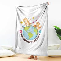 Make Everyday Earth Day Throw Blanket Funny Cat Lover Gift