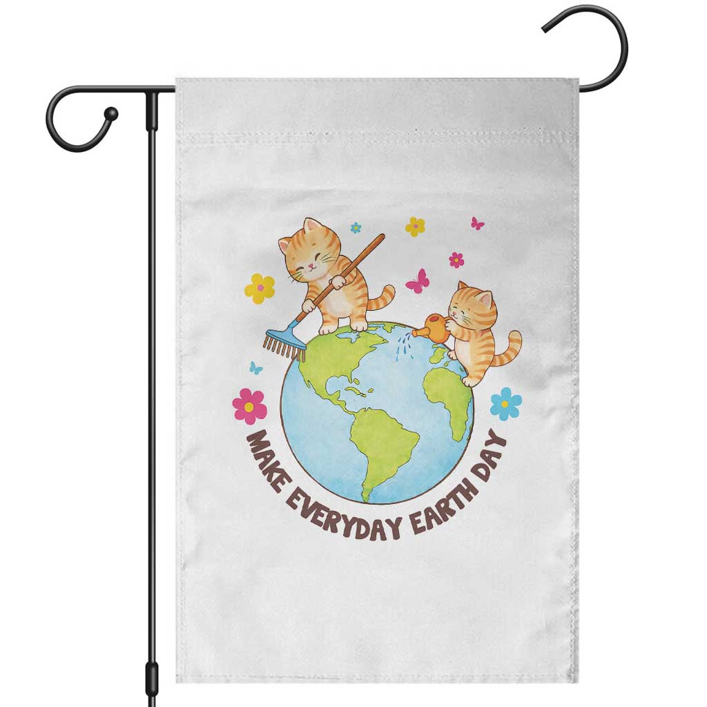 Make Everyday Earth Day Garden Flag Funny Cat Lover Gift
