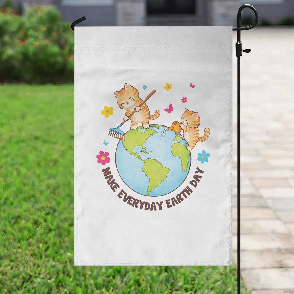 Make Everyday Earth Day Garden Flag Funny Cat Lover Gift
