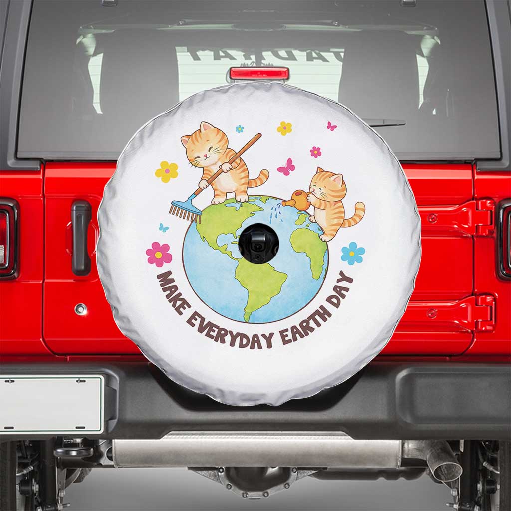 Make Everyday Earth Day Spare Tire Cover Funny Cat Lover Gift