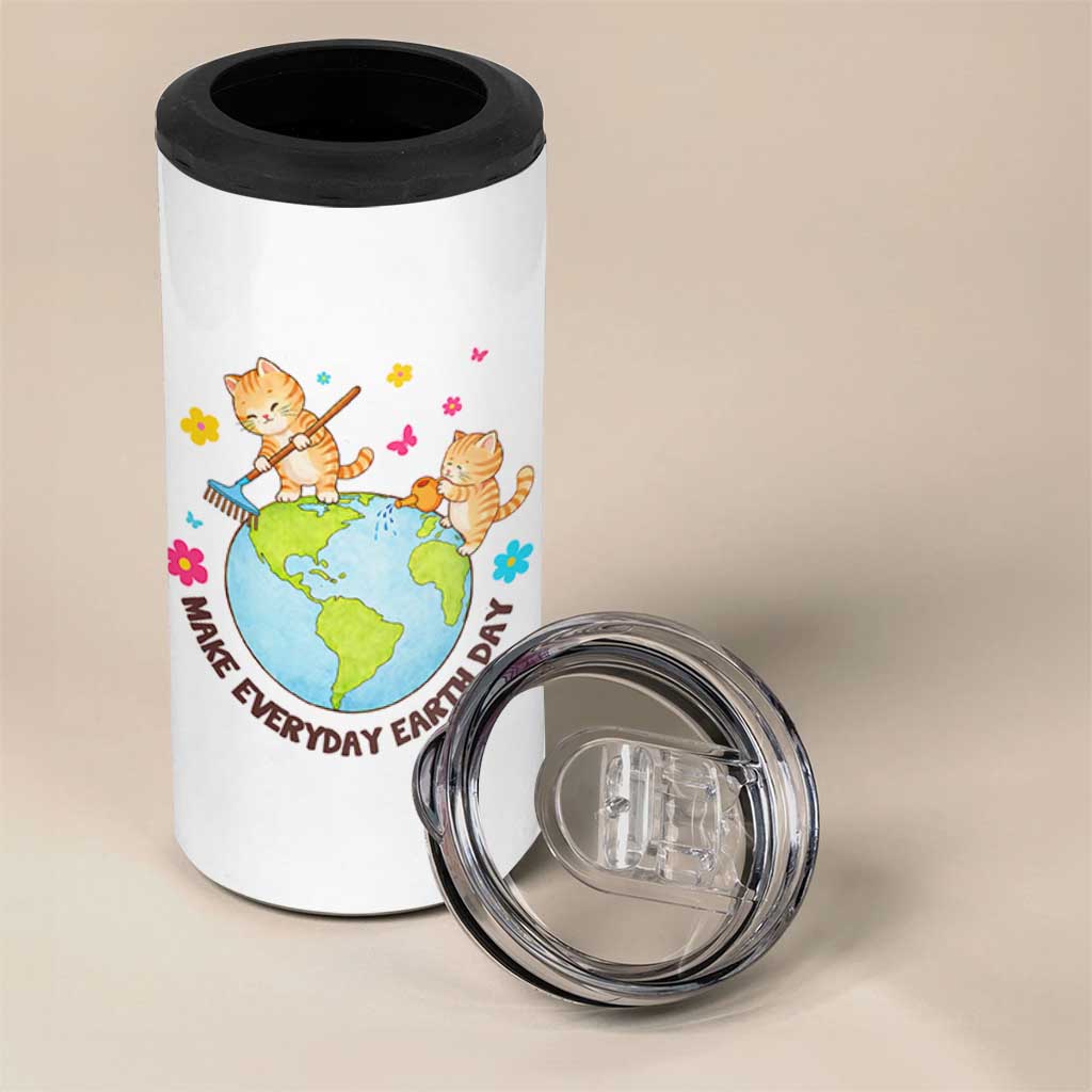Make Everyday Earth Day 4 in 1 Can Cooler Tumbler Funny Cat Lover Gift