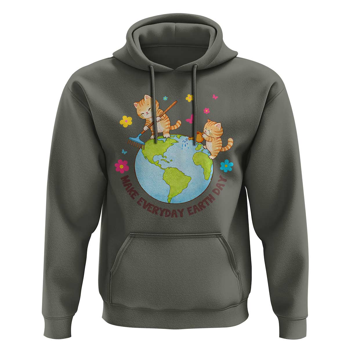 Make Everyday Earth Day Hoodie Funny Cat Lover Gift