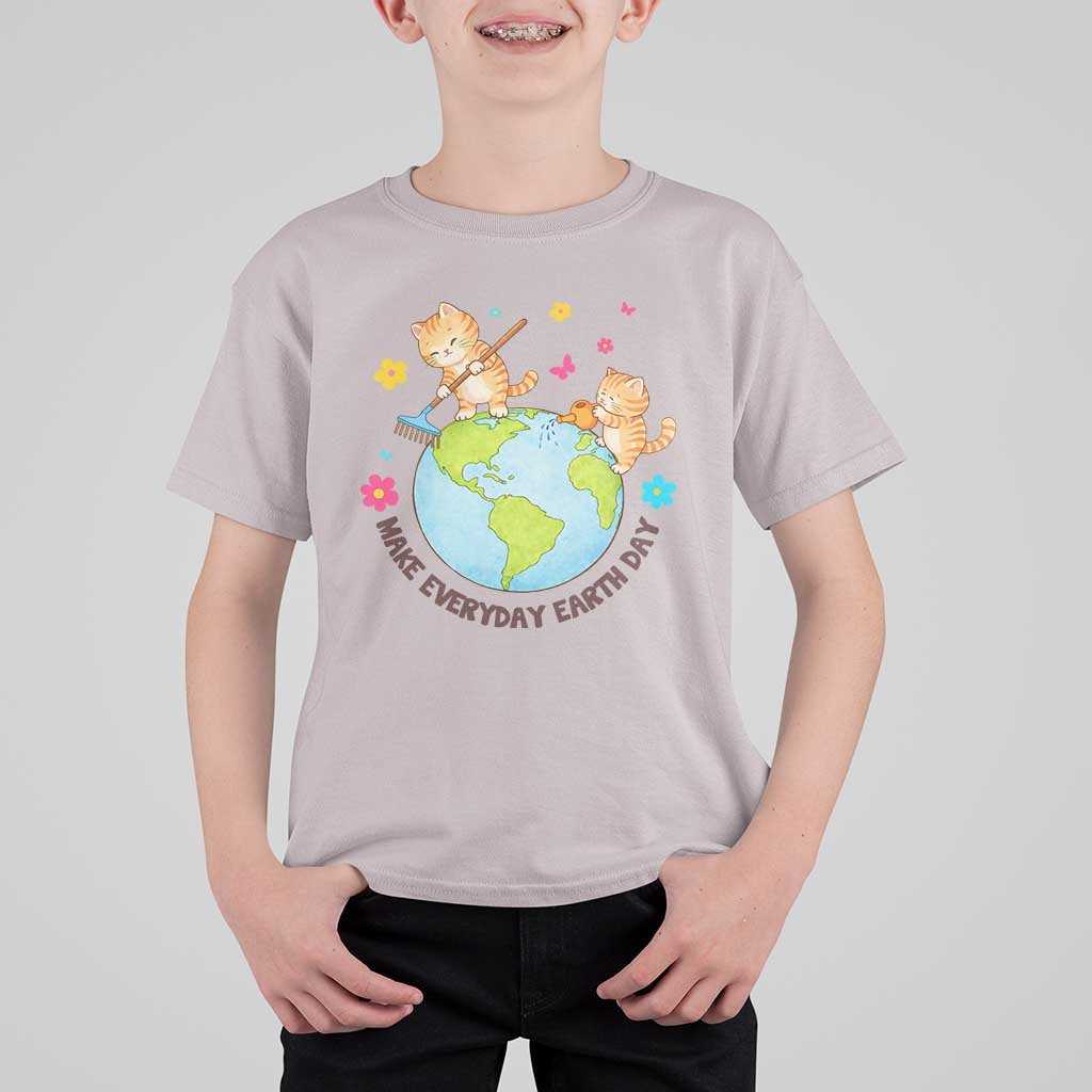 Make Everyday Earth Day T Shirt For Kid Funny Cat Lover Gift