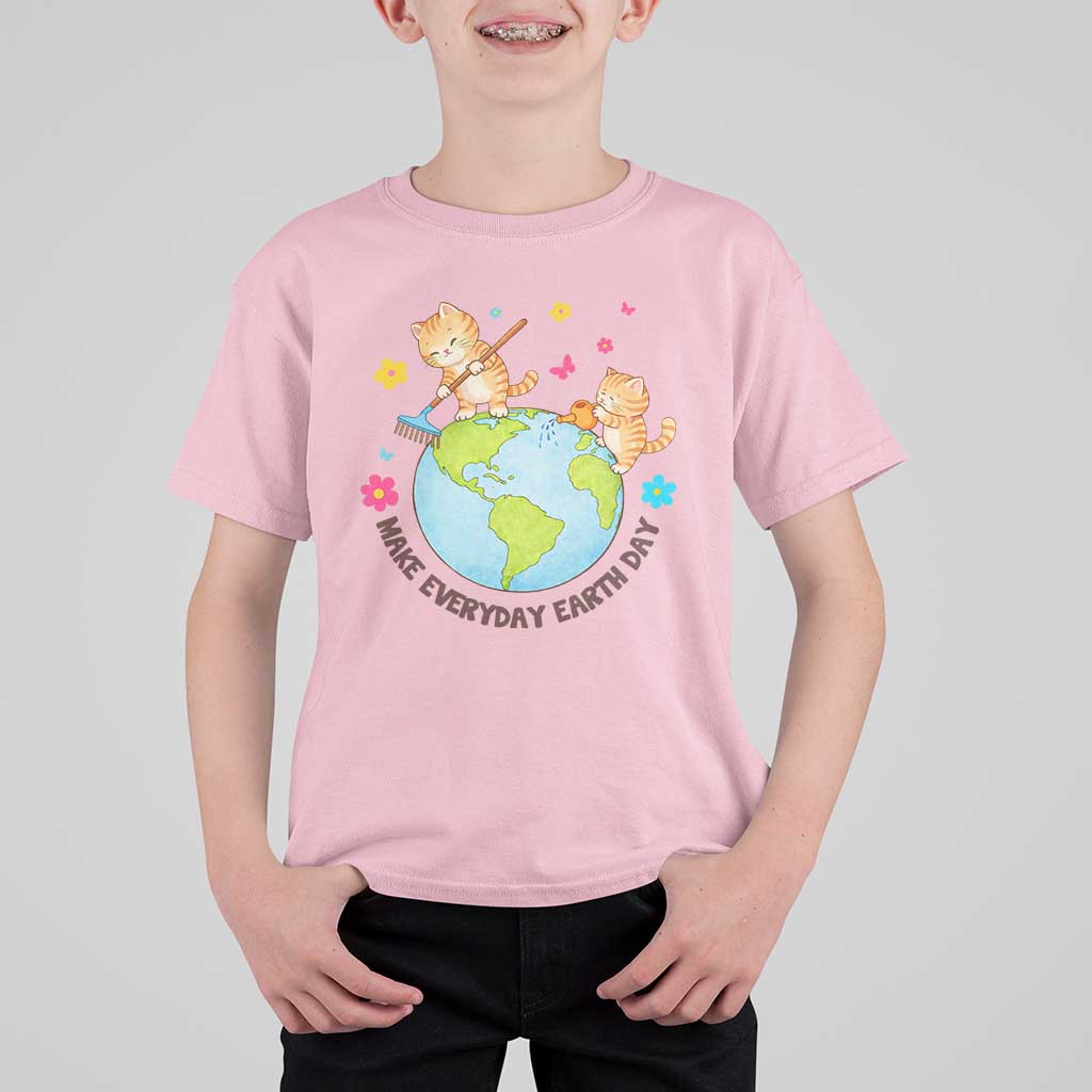 Make Everyday Earth Day T Shirt For Kid Funny Cat Lover Gift