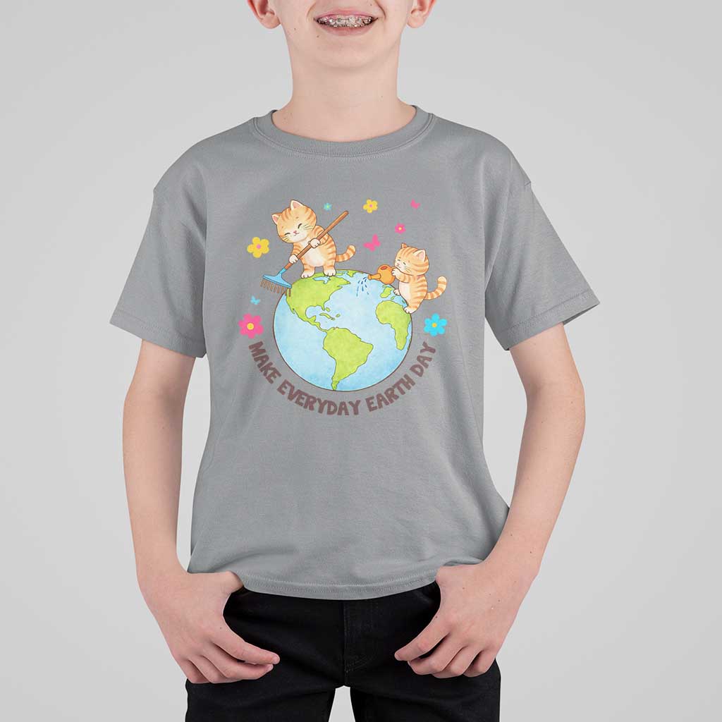 Make Everyday Earth Day T Shirt For Kid Funny Cat Lover Gift