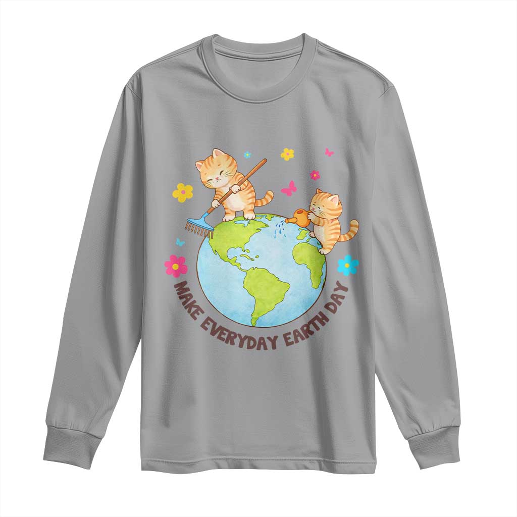 Make Everyday Earth Day Long Sleeve Shirt Funny Cat Lover Gift