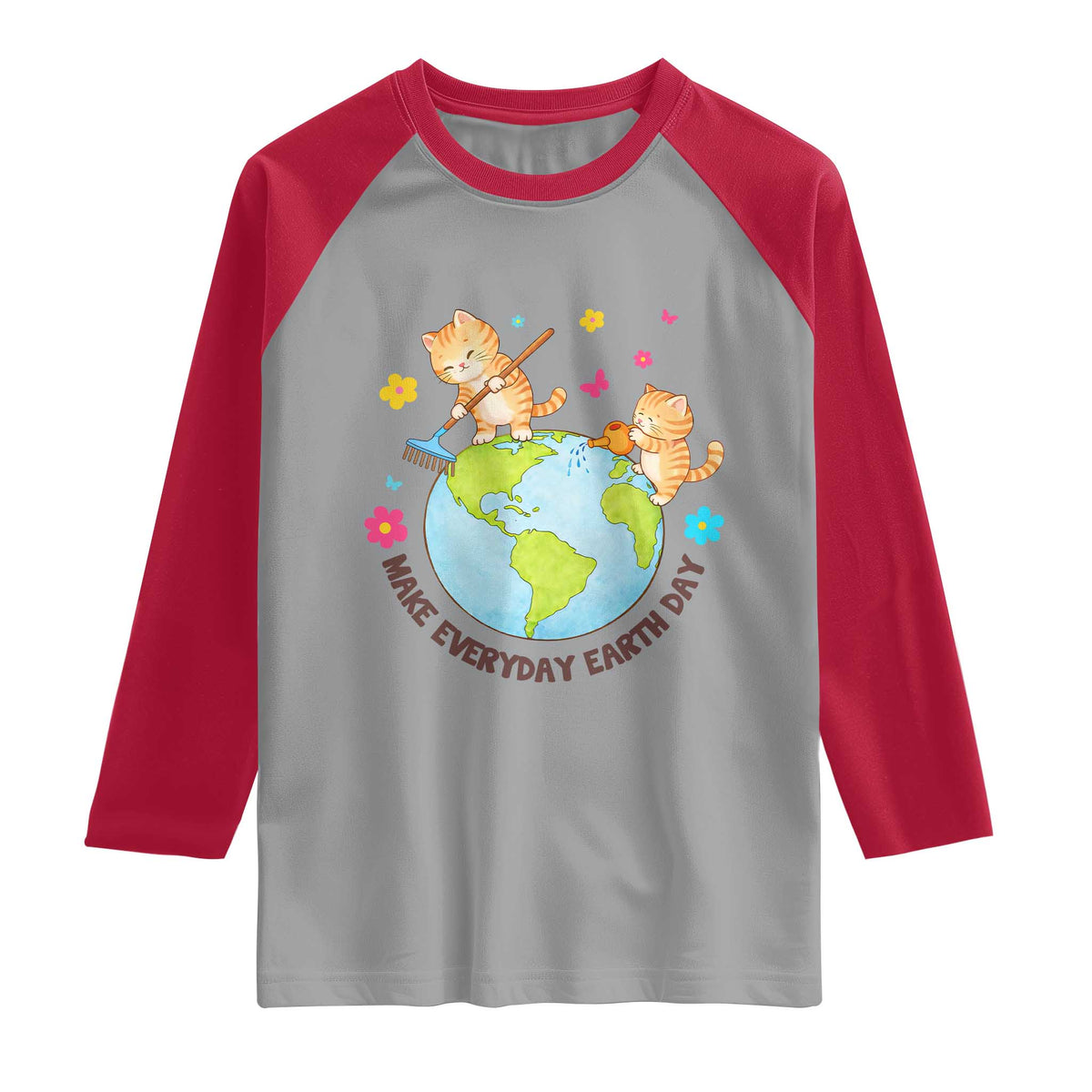 Make Everyday Earth Day Raglan Shirt Funny Cat Lover Gift