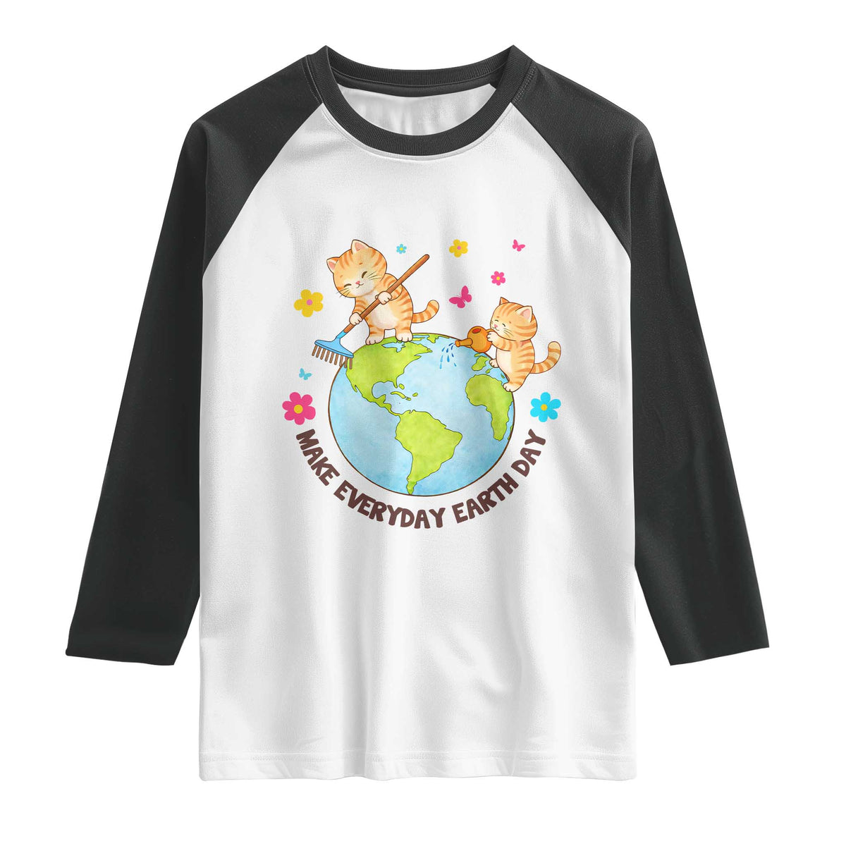 Make Everyday Earth Day Raglan Shirt Funny Cat Lover Gift