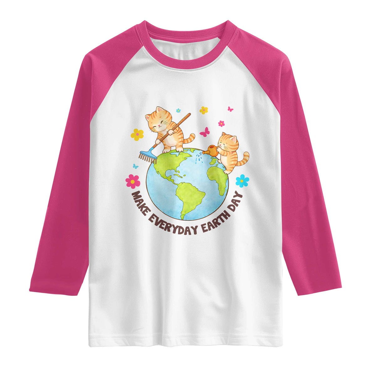 Make Everyday Earth Day Raglan Shirt Funny Cat Lover Gift