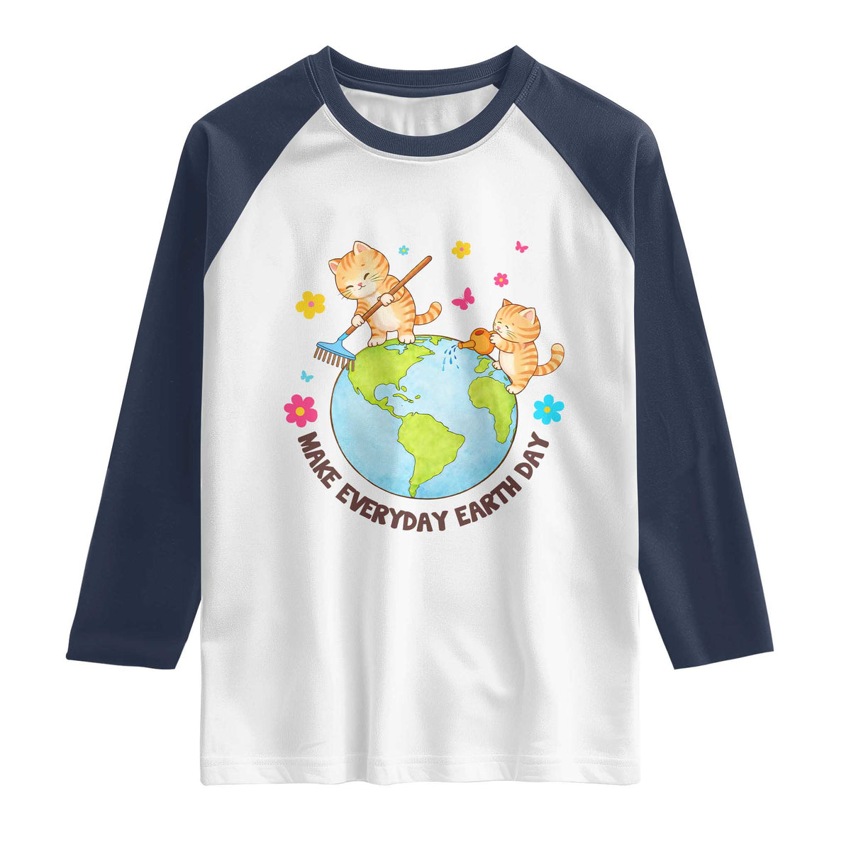 Make Everyday Earth Day Raglan Shirt Funny Cat Lover Gift