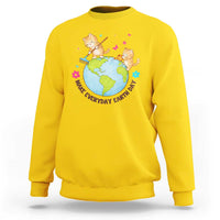 Make Everyday Earth Day Sweatshirt Funny Cat Lover Gift