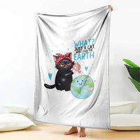 Just A Cat Who Loves The Earth Throw Blanket Earth Day Cat Lover Gift