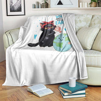 Just A Cat Who Loves The Earth Throw Blanket Earth Day Cat Lover Gift