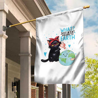 Just A Cat Who Loves The Earth Garden Flag Earth Day Cat Lover Gift