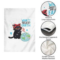 Just A Cat Who Loves The Earth Garden Flag Earth Day Cat Lover Gift