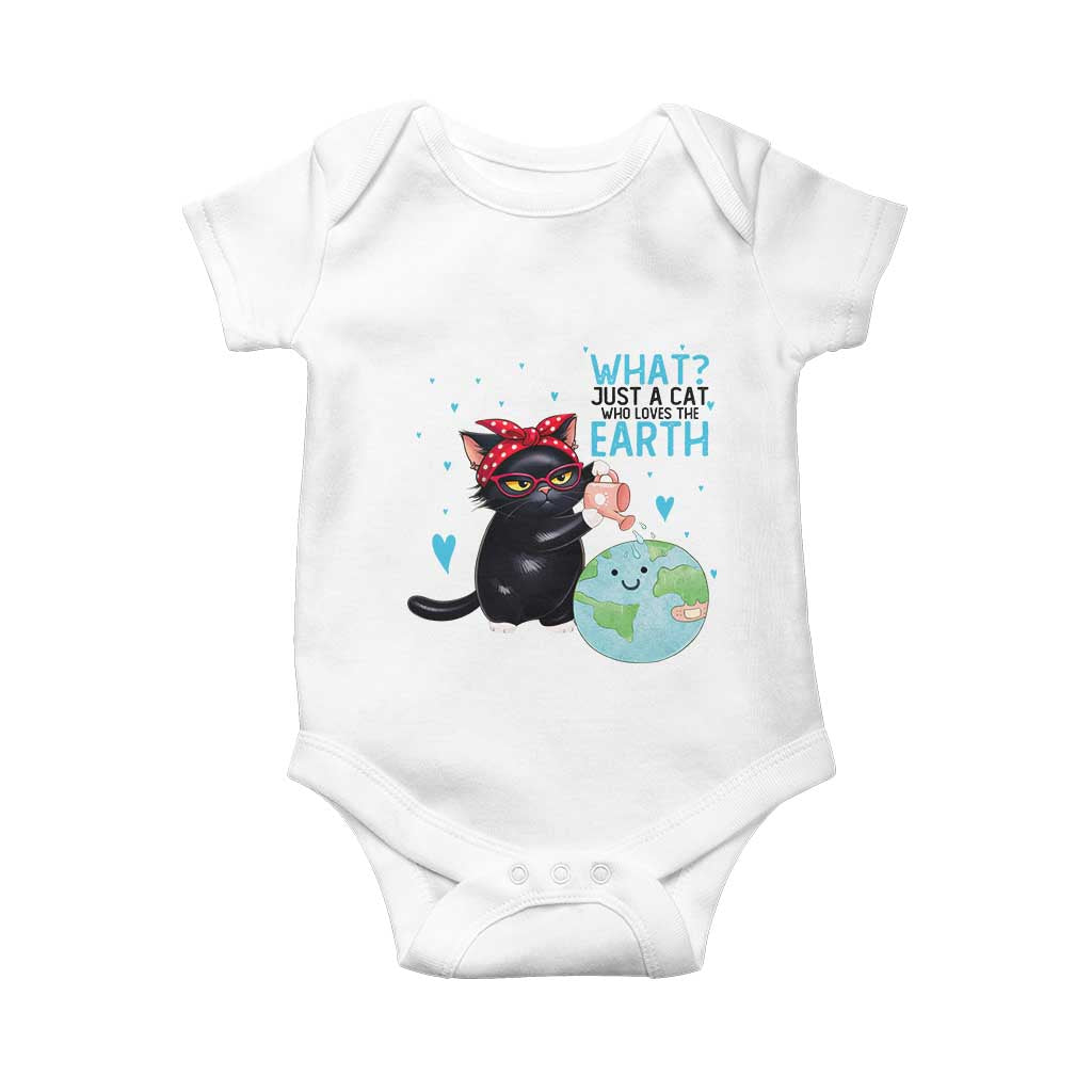 Just A Cat Who Loves The Earth Baby Onesie Earth Day Cat Lover Gift