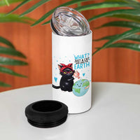 Just A Cat Who Loves The Earth 4 in 1 Can Cooler Tumbler Earth Day Cat Lover Gift