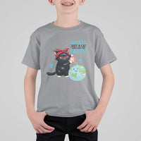 Just A Cat Who Loves The Earth T Shirt For Kid Earth Day Cat Lover Gift