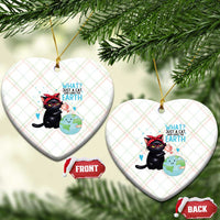 Just A Cat Who Loves The Earth Ceramic Ornament Earth Day Cat Lover Gift
