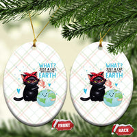 Just A Cat Who Loves The Earth Ceramic Ornament Earth Day Cat Lover Gift