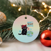 Just A Cat Who Loves The Earth Ceramic Ornament Earth Day Cat Lover Gift
