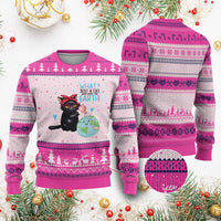 Just A Cat Who Loves The Earth Ugly Christmas Sweater Earth Day Cat Lover Gift