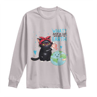 Just A Cat Who Loves The Earth Long Sleeve Shirt Earth Day Cat Lover Gift