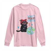 Just A Cat Who Loves The Earth Long Sleeve Shirt Earth Day Cat Lover Gift