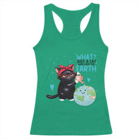 Just A Cat Who Loves The Earth Racerback Tank Top Earth Day Cat Lover Gift