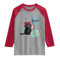 Just A Cat Who Loves The Earth Raglan Shirt Earth Day Cat Lover Gift
