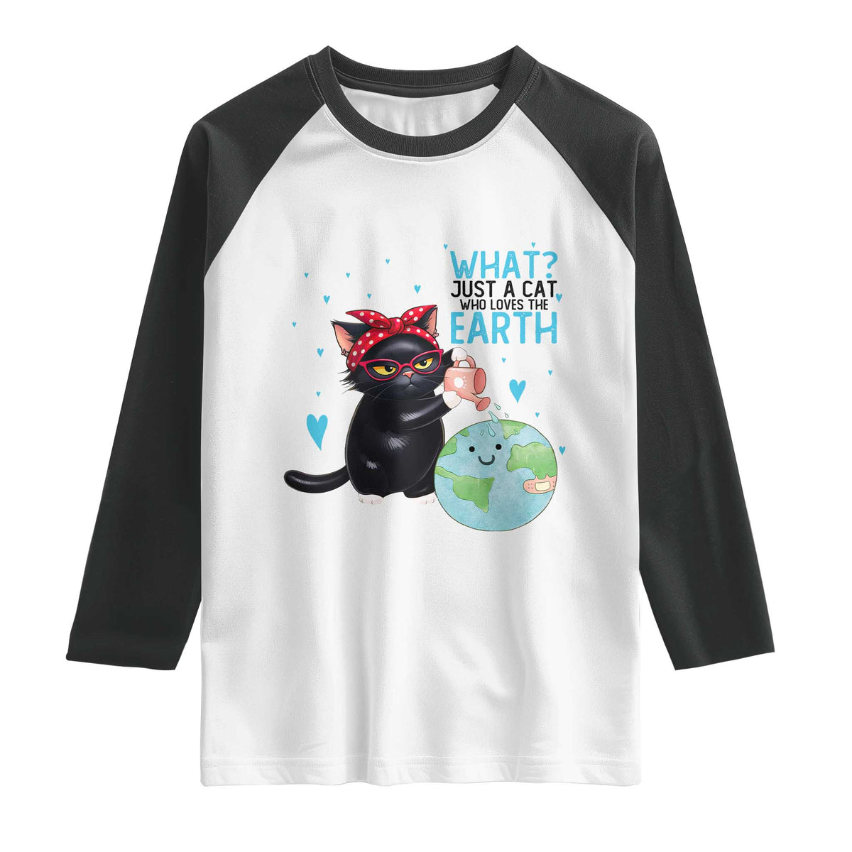 Just A Cat Who Loves The Earth Raglan Shirt Earth Day Cat Lover Gift
