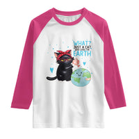 Just A Cat Who Loves The Earth Raglan Shirt Earth Day Cat Lover Gift