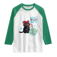 Just A Cat Who Loves The Earth Raglan Shirt Earth Day Cat Lover Gift