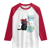 Just A Cat Who Loves The Earth Raglan Shirt Earth Day Cat Lover Gift