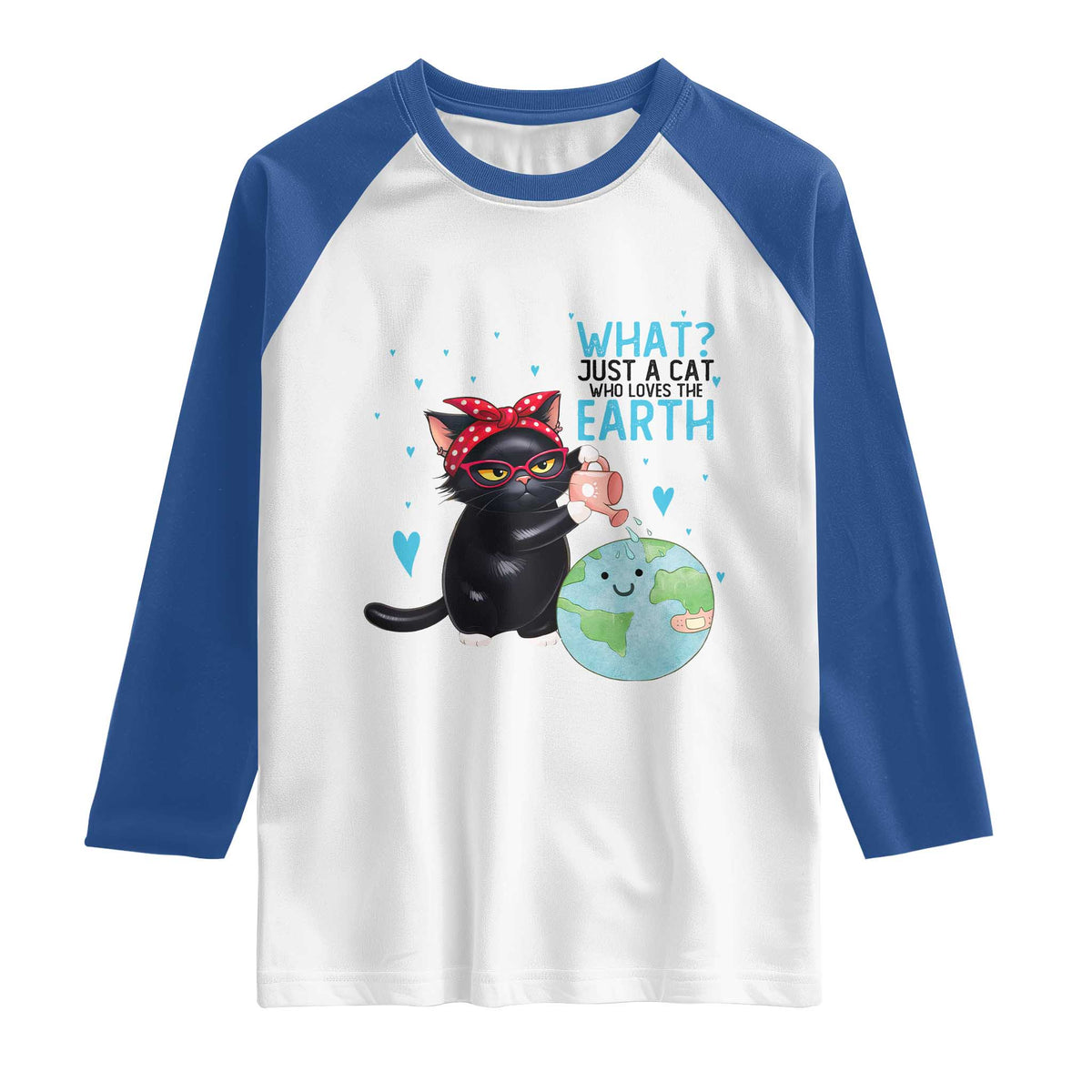 Just A Cat Who Loves The Earth Raglan Shirt Earth Day Cat Lover Gift